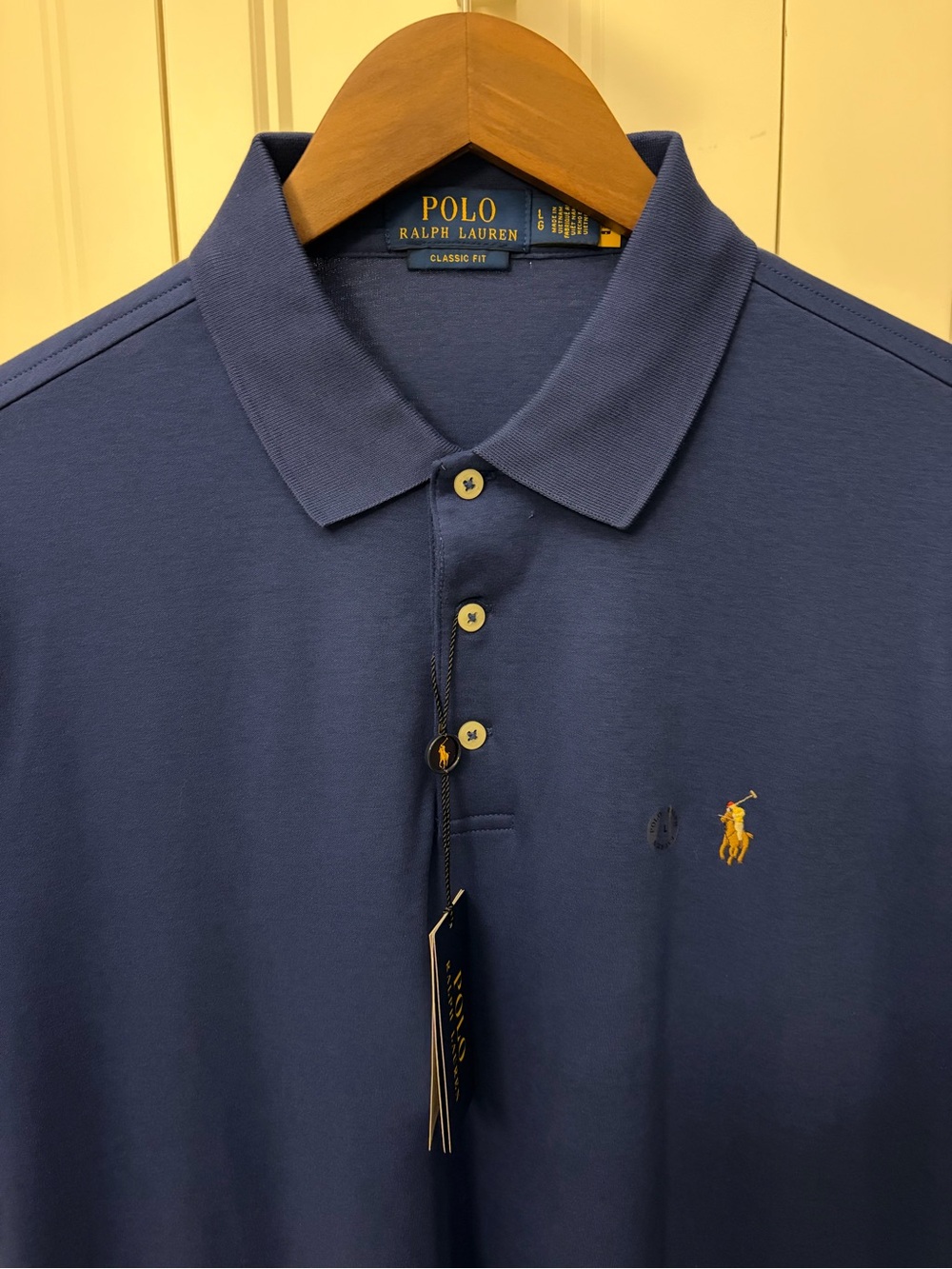 Polo Ralph Lauren Classic Navy Polo with Gold Pony Embroidery